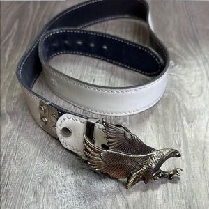 Men's reversible Leather Belt with Eagle Buckle